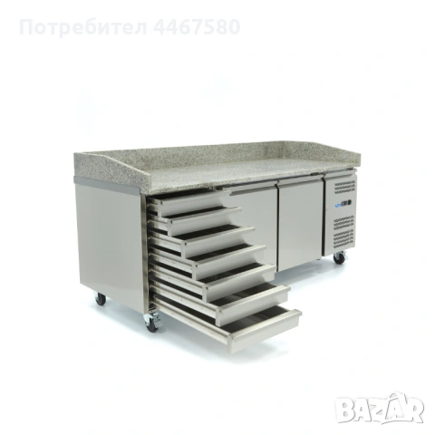 Охлаждаема пица маса – 2 врати и 7 чекмеджета, снимка 4 - Хладилни витрини и фризери - 53629156