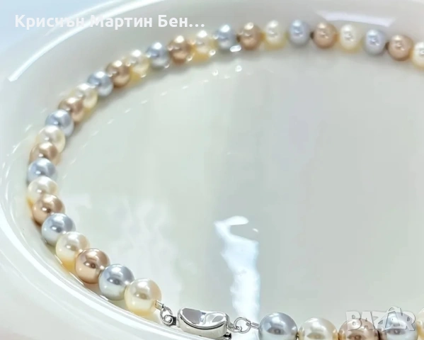 Колие от сладководни естествени Перли , снимка 2 - Колиета, медальони, синджири - 53834772