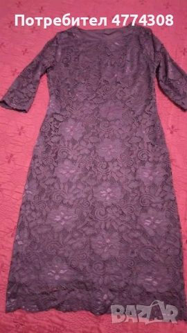 Дантелена рокля, бордо 