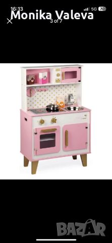 Дървена кухня Janod- Candy chic, розова, снимка 3 - Играчки за стая - 45890216