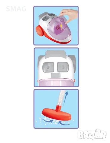 Детска прахосмукачка голяма червена със светлина и звук 25x14 см S_1209131, снимка 3 - Други - 48329398