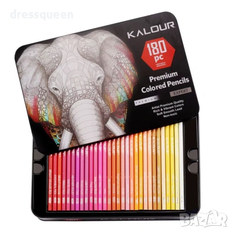 4814 Професионален комплект маслени моливи (180 цвята)  Наситени пигменти и удобни пластмасови тави, снимка 4 - Рисуване и оцветяване - 53727212