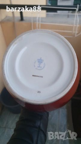 Стара немска порцеланова ваза с капак Урна, снимка 7 - Вази - 53871935