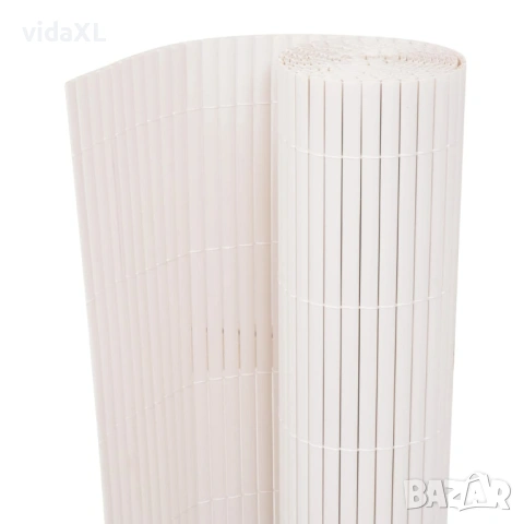 vidaXL Двустранна градинска ограда, 90x500 см, бяла(SKU:43627)
