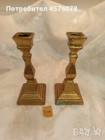 Масивни старинни ръчно изработени свещници, снимка 5 - Антикварни и старинни предмети - 53843946