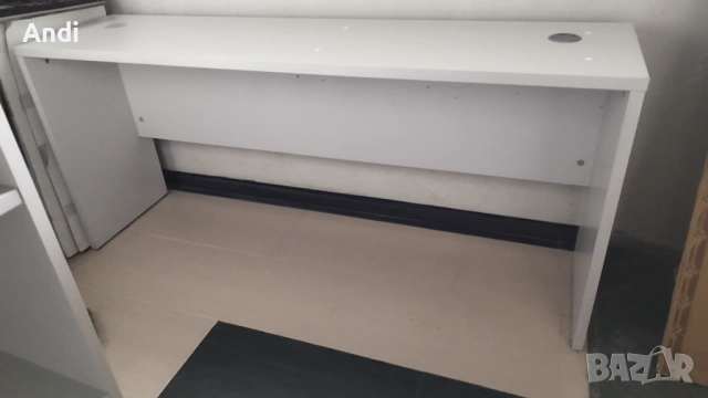 Бюро - офис маса 160/40/72см светло сиво, снимка 16 - Работни маси и бюра - 53353984