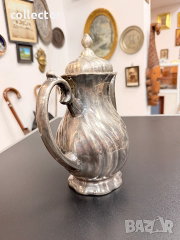 Немски порцеланов чайник със посребрено / сребърно фолио №7866, снимка 5 - Антикварни и старинни предмети - 53475673