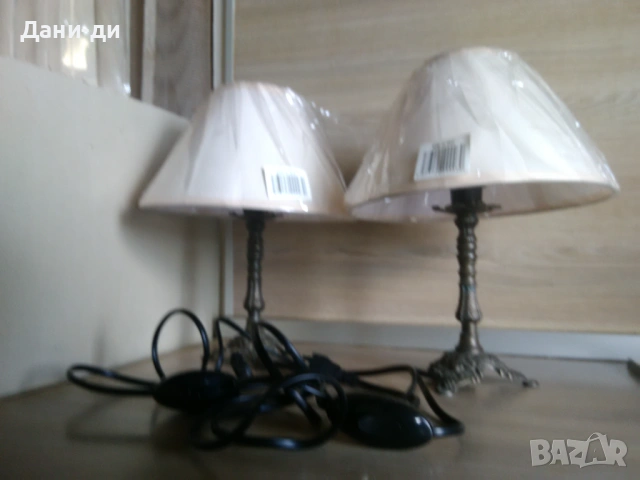 Месингови антикварни настолни ( нощни) лампи - чифт