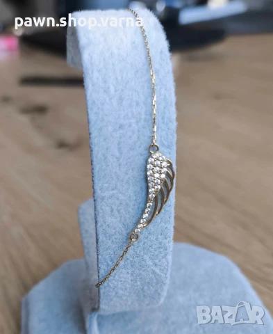 Златна гривна с фианити – проба 585, маркирана