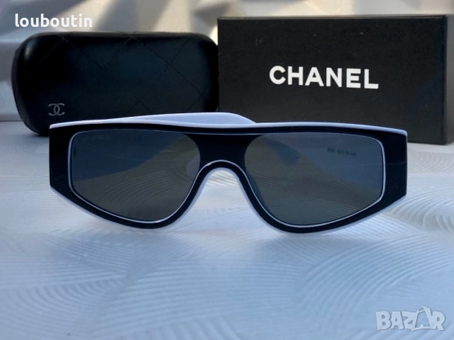 Дамски слънчеви очила маска черно и бяло, снимка 6 - Слънчеви и диоптрични очила - 51703389