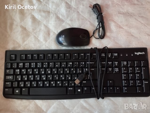 Logitech mouse B100,
Logotech keyboard K120, снимка 1 - Клавиатури и мишки - 46741431