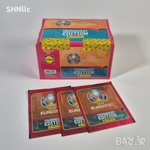 Panini Lidl Euro 2020 кутия 200 неотворени пакета стикери UEFA