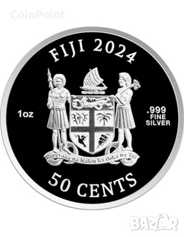 Сребърна монета Мона Лиза 2024 Фиджи, снимка 2 - Нумизматика и бонистика - 46381559