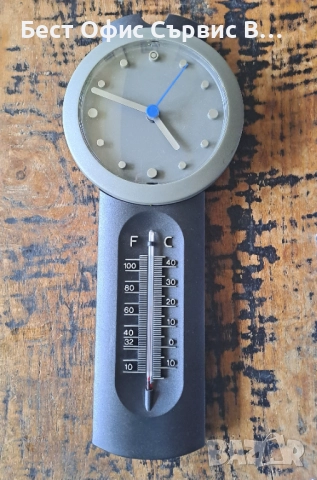 часовник стенен с термометър Хенкелс Henkels сив Aachen Design Germany Германия