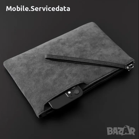 Елегантен Мъжки Калъф в Сиво 26х17см