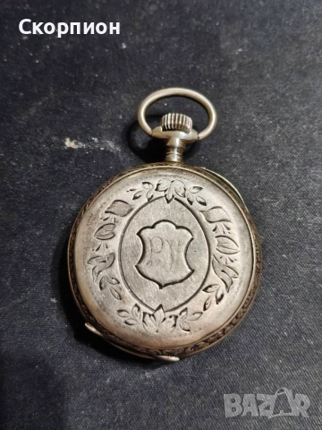 Швейцарски СРЕБЪРЕН джобен часовник 1901г.  - 10 РУБИНА -  ПРОМОЦИЯ, снимка 3 - Джобни - 48366714