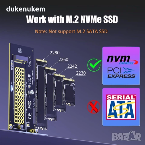 Адаптер M.2 NVMe към PCIe X1 GLOTRENDS PA09-X1, снимка 4 - Кабели и адаптери - 53269193