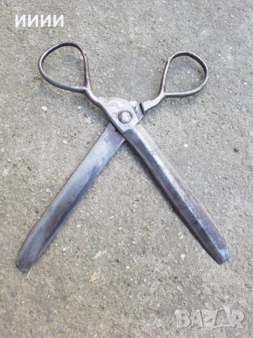 Абаджийска ножица със златни набивки , снимка 2 - Антикварни и старинни предмети - 52315797