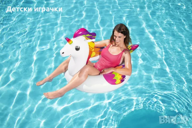 Надуваем пояс Fantasy Unicorn Bestway 119х91см еднорог, за басейн и плаж  , снимка 9 - Надуваеми играчки - 49971035