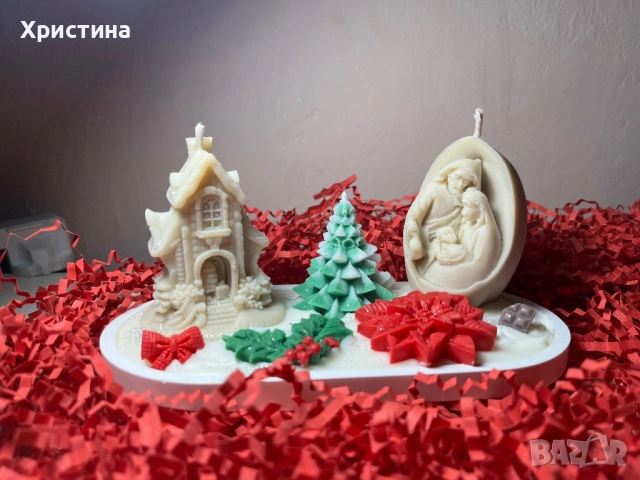 Коледни соеви ръчно изработени свещи , снимка 2 - Ръчно изработени сувенири - 52514373