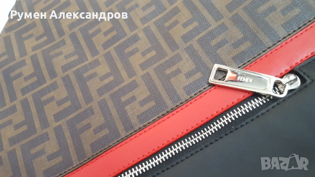 Нова мъжка кожена чанта FENDI MESSENGER BAG, снимка 3 - Чанти - 53851443