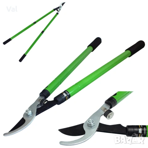 Професионална телескопична градинска ножица за клони, 68 см, HCS стомана с тефлоново покритие, снимка 4 - Други инструменти - 53796502