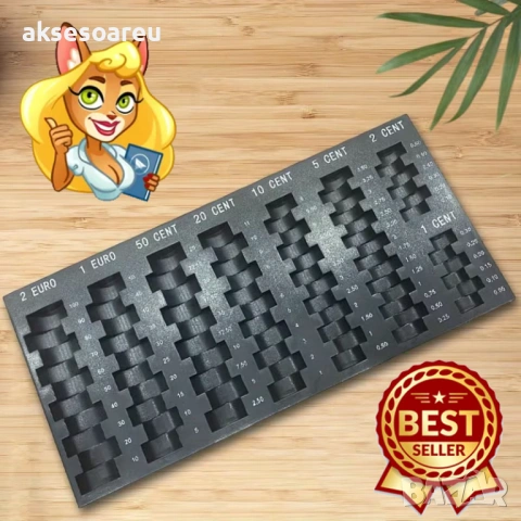 Органайзер за сортиране на евро монети - Издръжлива пластмасова кутия за съхранение и транспортиране, снимка 2 - Нумизматика и бонистика - 53259452