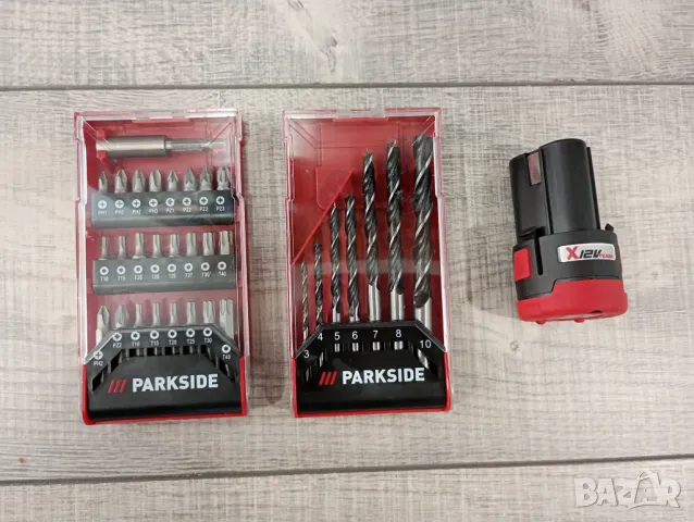 Parkside батерия 12v 2,0 Ah свредла и битове , снимка 1 - Винтоверти - 48013842