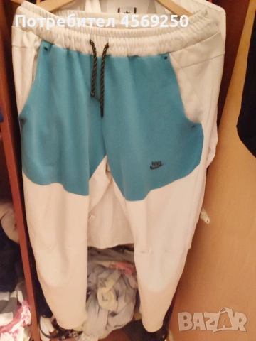 Nike tech fleece мъжки панталон, оригинален, без забележки. Размер М, синьо/бял.