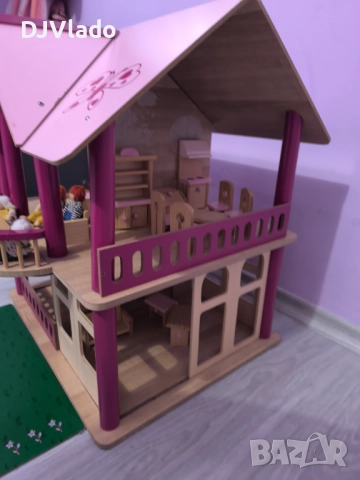 Масивна детска дървена къща за кукли, снимка 3 - Играчки за стая - 51970665
