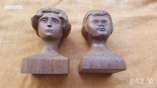 Бюст глава статуетка 2 бр, снимка 2 - Антикварни и старинни предмети - 53648354