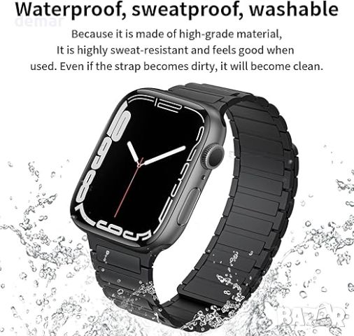 BELIYO Сменяема силиконова магнитна каишка за Apple Watch, съвместима с iWatch SE/SE2/8/7/6/5/4/3/2, снимка 6 - Каишки за часовници - 46447721
