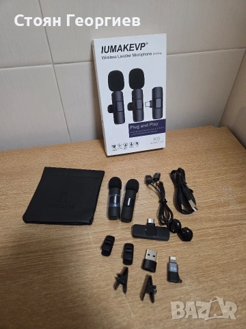 Комплект безжични Lavalier микрофони IUMAKEVP K6