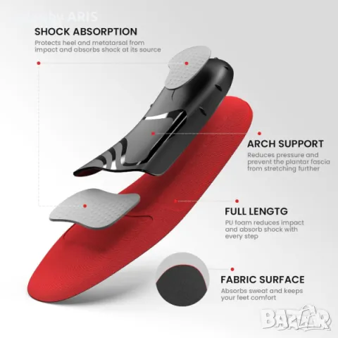 Ортопедчини стелки, подходящи за плоски крака, както и работни обувки, снимка 8 - Други - 49930489