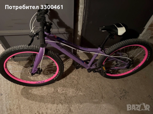 Cross Rebel 24 алуминиев детски велосипед – дискови спирачки, ТОП състояние, момиче, виолетов цвят, снимка 3 - Велосипеди - 54244768