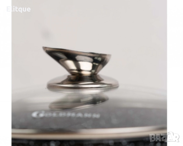 Комплект тенджери Goldmann -2.3\4.5\6.5\2.3L., Лят алуминий, Мраморно покр.,  отвътре/отвън, снимка 14 - Съдове за готвене - 52780573