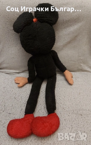 Стара Голяма Соц Българска Плюшена Играчка Кукла Мини Маус, снимка 8 - Колекции - 53499211