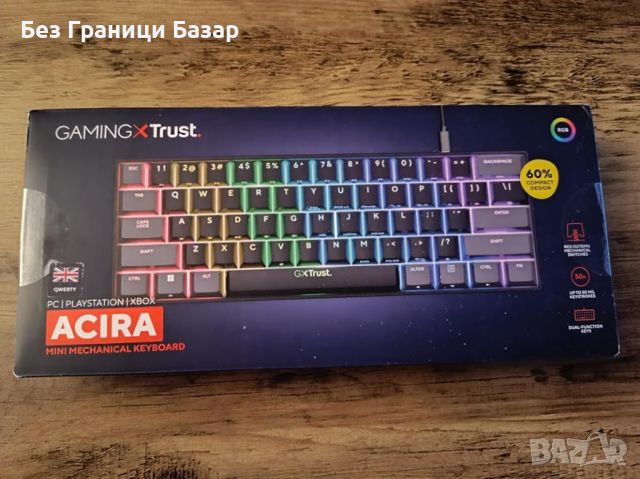 Нова Компактна Механична Клавиатура Trust Gaming GXT 867, RGB за игри, снимка 10 - Клавиатури и мишки - 46600344