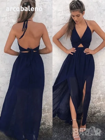 Дамска рокля с V-образно деколте и шифонов принт, 3цвята , снимка 7 - Рокли - 40692971