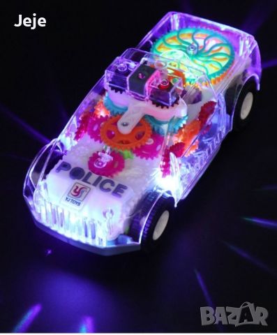 Музикална и светеща, прозрачна, полицейска кола играчка за деца, снимка 5 - Музикални играчки - 45687718