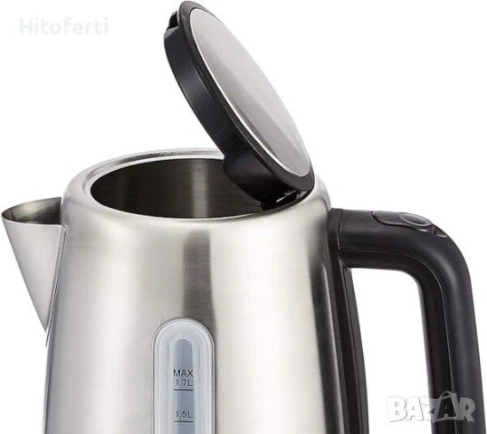 Ел. кана от неръждаема стомана Amazon Basics 1.7L, сребриста, снимка 2 - Кани - 53786968