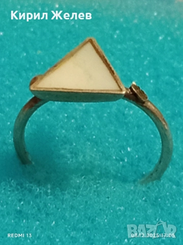 Сребърен АРТ пръстен със шлифован лунен камък майсторска изработка 46993, снимка 4 - Пръстени - 52640747