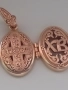 Православен ажурен руски златен  медальон за снимка с две лица, снимка 5