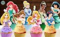 12 Принцеси горна част картонени топер топери клечки за декорация на мъфини кексчета и торта парти, снимка 1