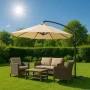 Градински Чадър с Регулируем Ъгъл и UV Защита – Ø300 см, 8 Ребра, снимка 5