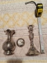 Продавам стар никелиран месингов комплект от 3 части, снимка 3