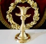 Викториански бронзов свещник,цвете. , снимка 3