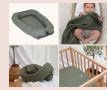 ПРОМО! Комплект за бебе от лен Babyly - зелен, снимка 1 - Спално бельо и завивки - 45956159