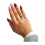 Елегантен дамски пръстен с акцент детелини и камъчета, снимка 1 - Пръстени - 45847532
