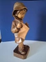 Красива Стара Дървена Фигура Момченце Белгия , снимка 5